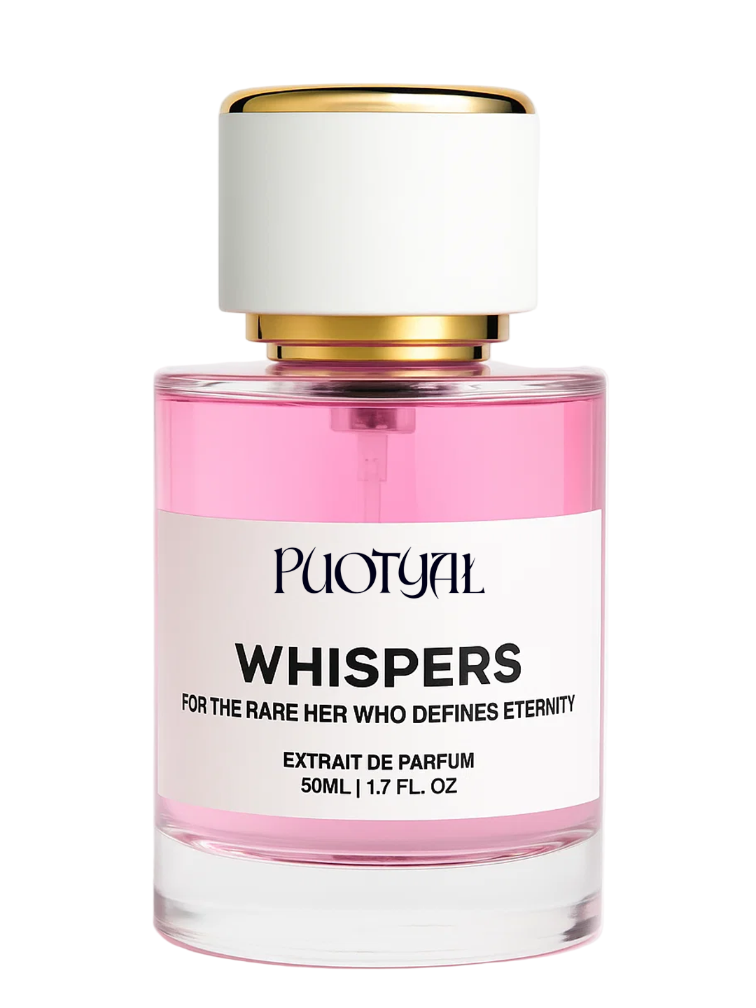 WHISPER by Puotyal luxury perfume bottle, fresh Peony and Yuzu floral fragrance with 40% oil concentration and 72-hour longevity. puotyal is solving the biggest problem for Bright Crystal fans in Pakistan: Longevity.
its a Versace Bright Crystal dupe which is one of the world’s most popular fresh scents.
The best fresh floral luxury perfume for women in Pakistan.
The perfume that smells like a fresh shower all day long.
WHISPER is a highly long-lasting perfume.
